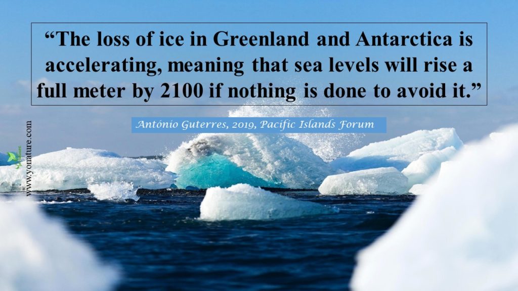 Climate change quote on sea level rise by Antonio Guterres